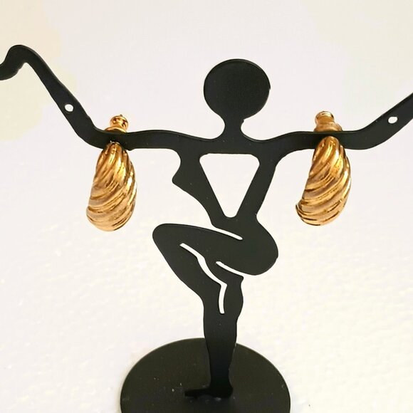 Sarah Coventry Gold Ribbed Earrings Small Vintage Stud/Post - Picture 2 of 9